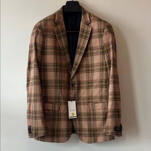 Scotch & Soda Brown Plaid Blazer